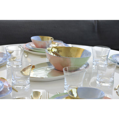 Stylish tricolor porcelain platter for home decor and serving dishes | CozyVibe