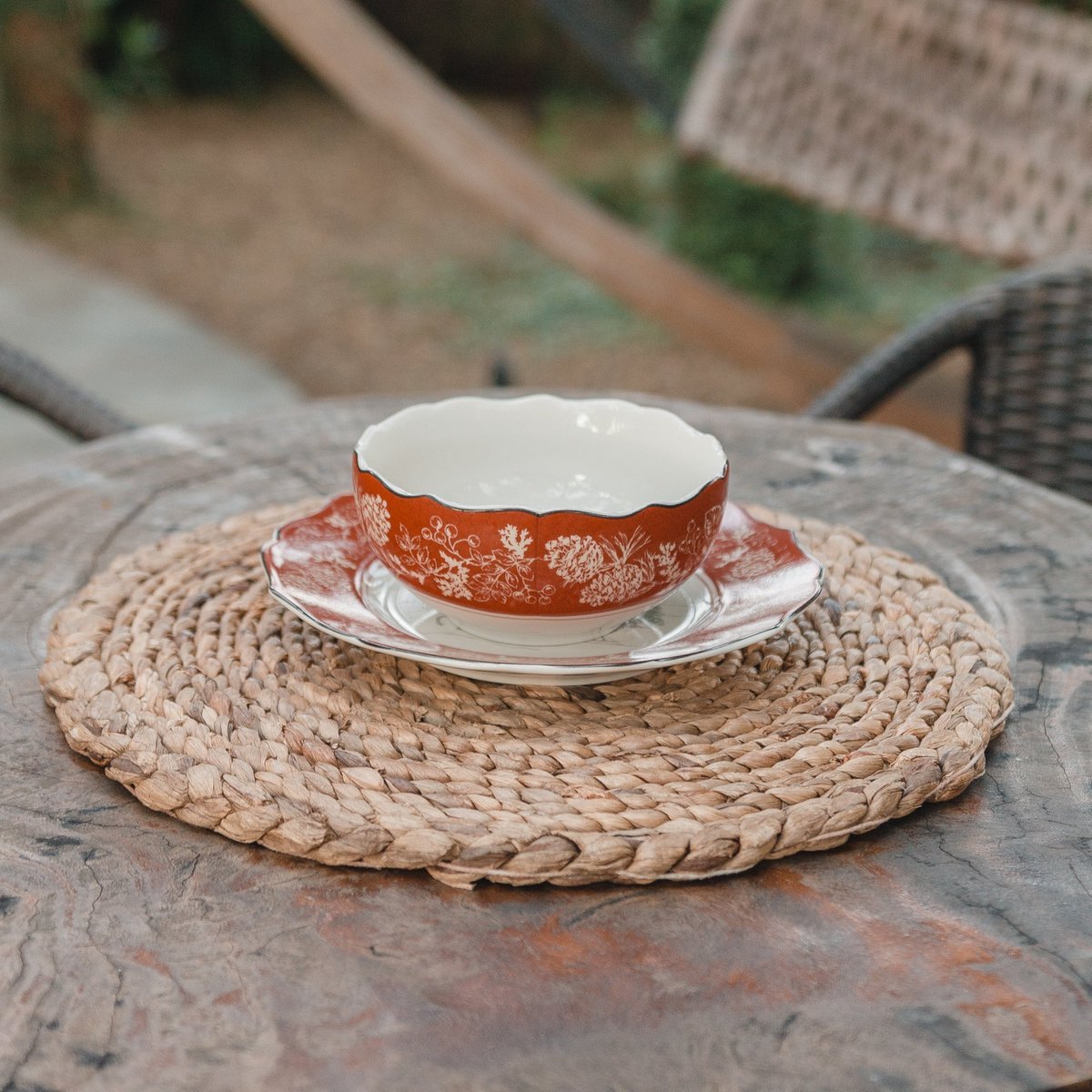 Placemat (Set of 2, 4 or 6) PANDAWA 38 cm | Boho Table Mat made of Waterhyacinth - CozyVibe.eu