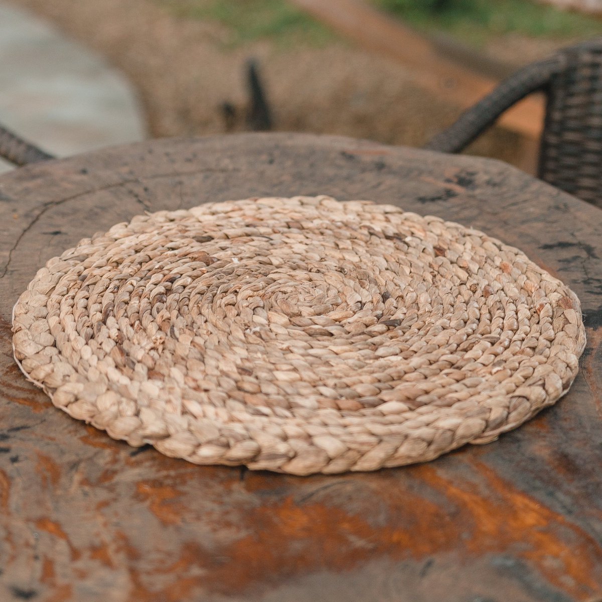 Placemat (Set of 2, 4 or 6) PANDAWA 38 cm | Boho Table Mat made of Waterhyacinth - CozyVibe.eu