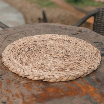 Placemat (Set of 2, 4 or 6) PANDAWA 38 cm | Boho Table Mat made of Waterhyacinth - CozyVibe.eu