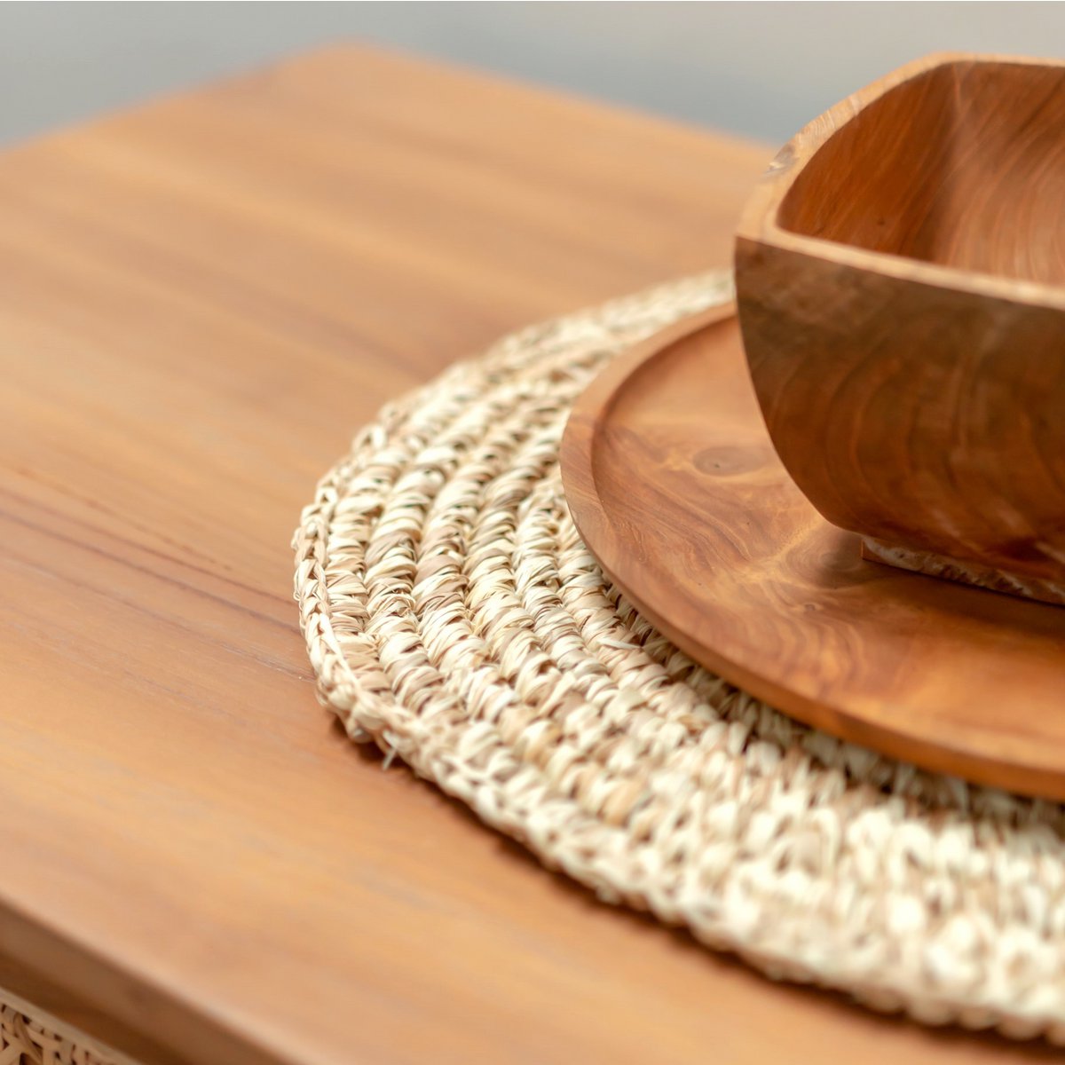 Urup placemats – Ronde set van raffia