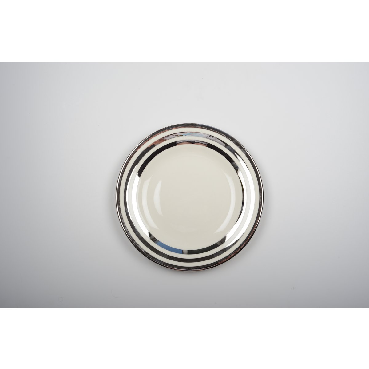 Zilverkleurig glazen dinerbord – 27×27×2 cm