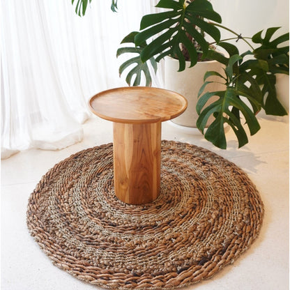 Pohon banana fibre basket rug for boho living spaces