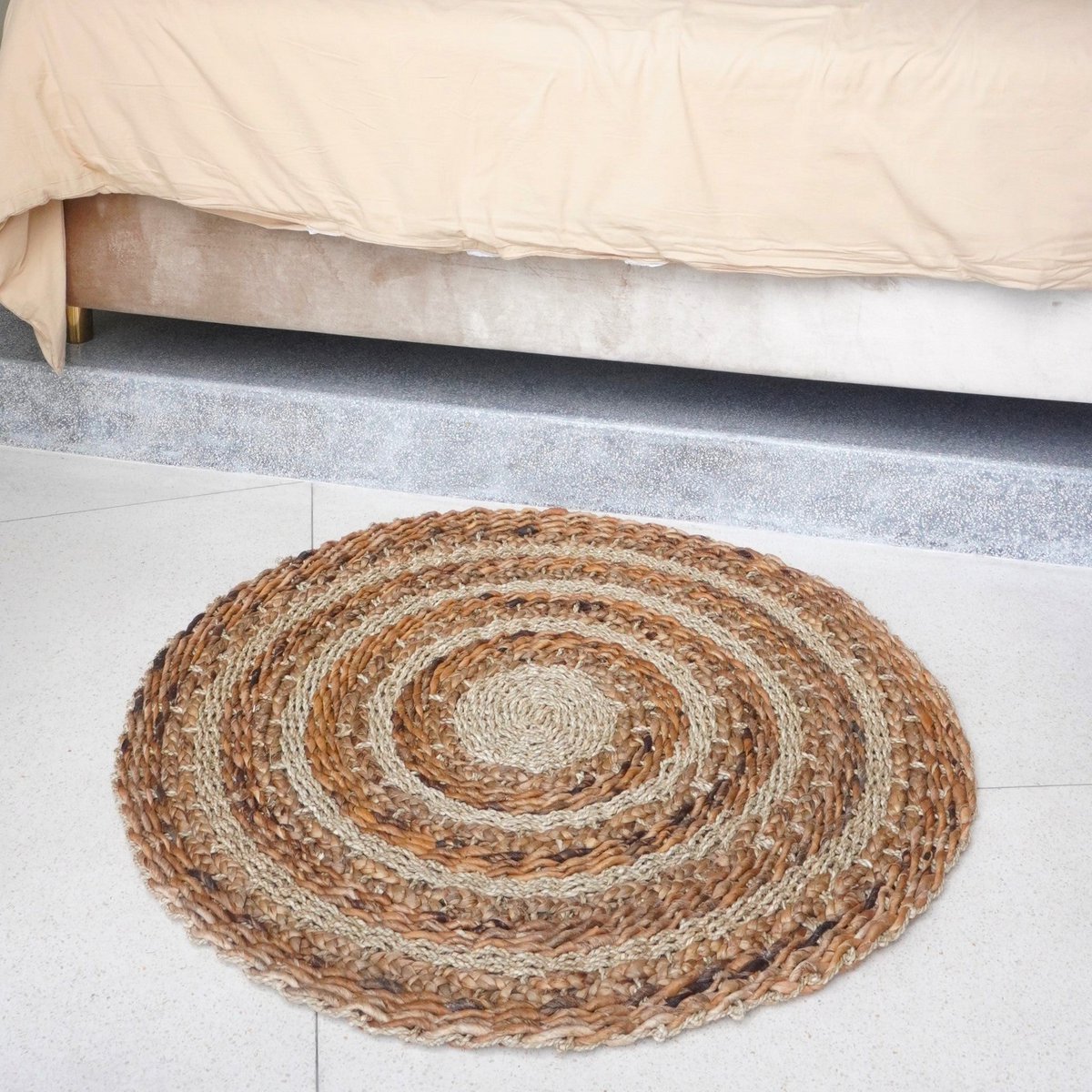 Pohon banana fibre basket rug for eco friendly home decor