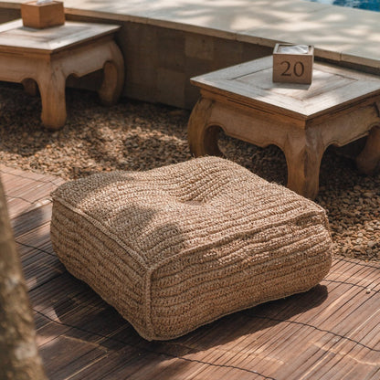 Pouf | Beanbag PADAR made of Raffia - CozyVibe.eu