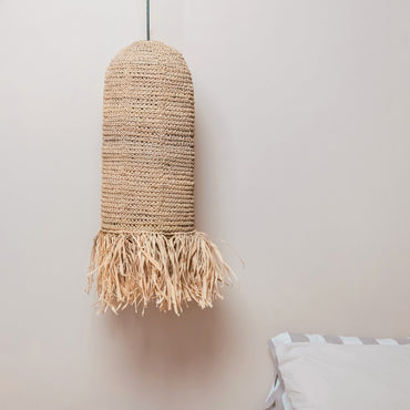 KAWAH raffia pendant lamp basket natural woven design for cozy interiors
