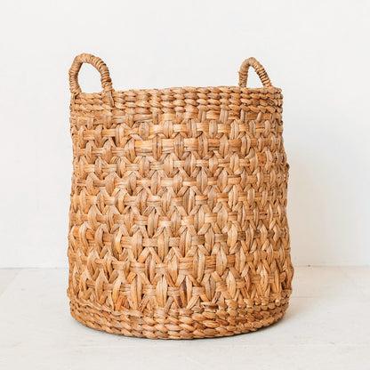 RAJA natural water hyacinth basket round woven basket for versatile use