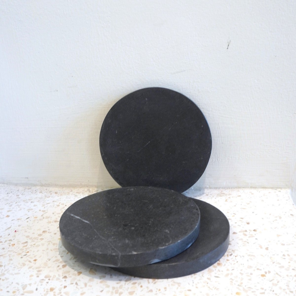 Ranuka round marble basket coasters decorative set for modern home