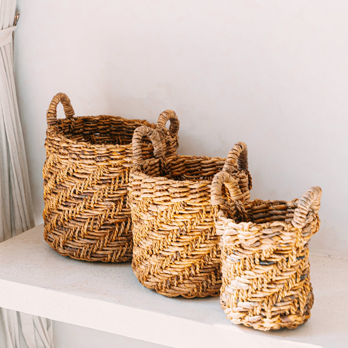 RINJANI Handwoven Banana Fibre Basket ideal for home organization