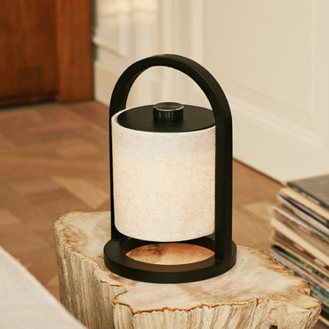 River Black Cordless Wooden Lamp – Rechargeable & Dimmable - CozyVibe.eu