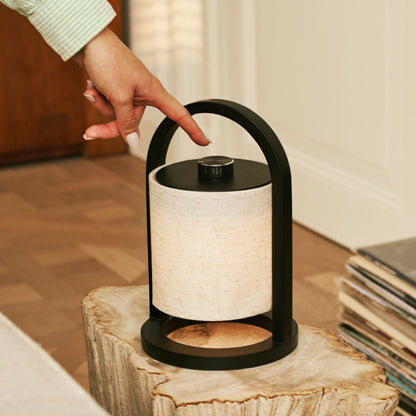 River Black Cordless Wooden Lamp – Rechargeable & Dimmable - CozyVibe.eu