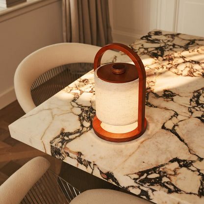 River Chestnut Lamp – Wooden Rechargeable Cordless Light Dimmable - CozyVibe.eu