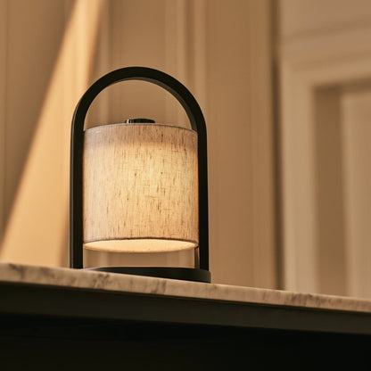 River Black & Grey Lamp – Wooden cordless LED lamp with rechargeable battery