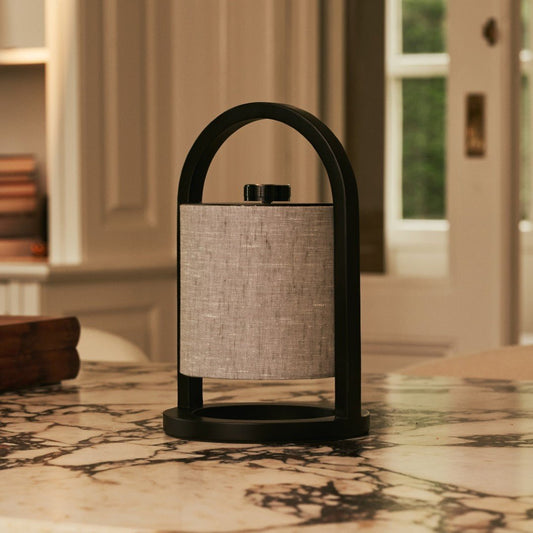 River Black & Grey Lamp – Wooden rechargeable cordless lamp with modern design