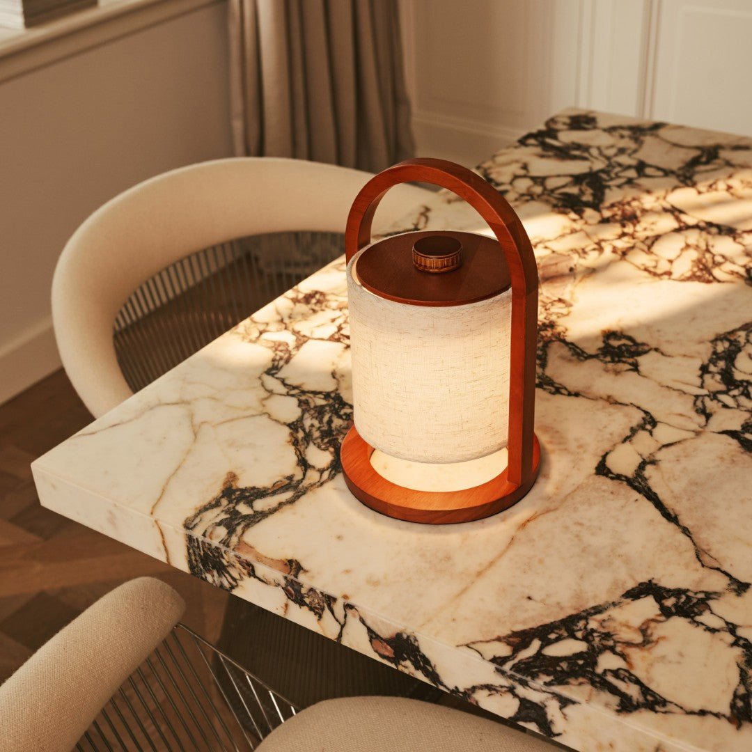 River Chestnut Lamp – Cordless wooden lamp perfect for dining table use