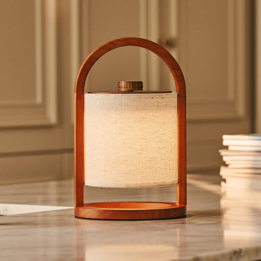 River Chestnut Lamp – Wooden rechargeable cordless lamp with modern design