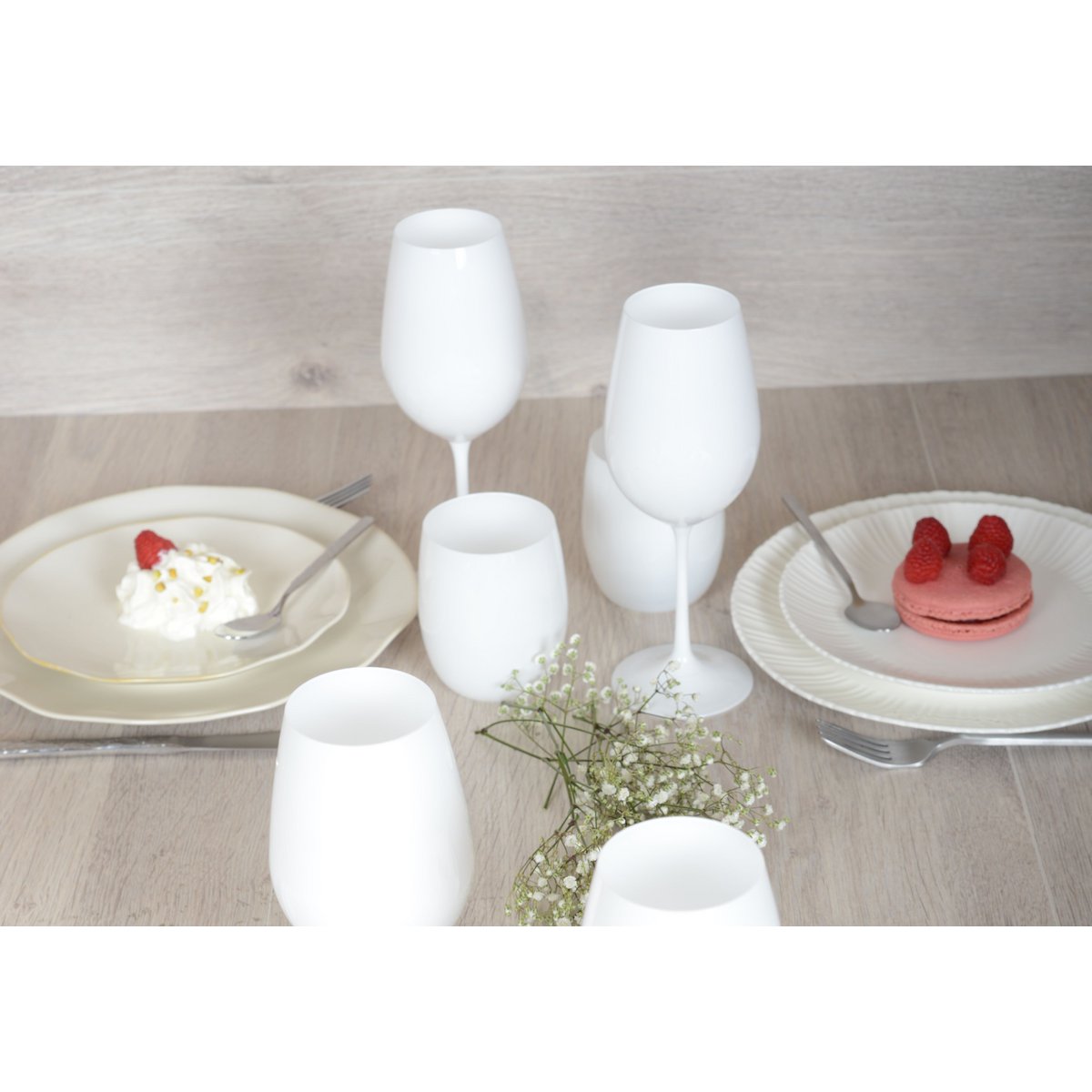 Rosa wit porseleinen dessertbord – 20 × 20 × 2 cm