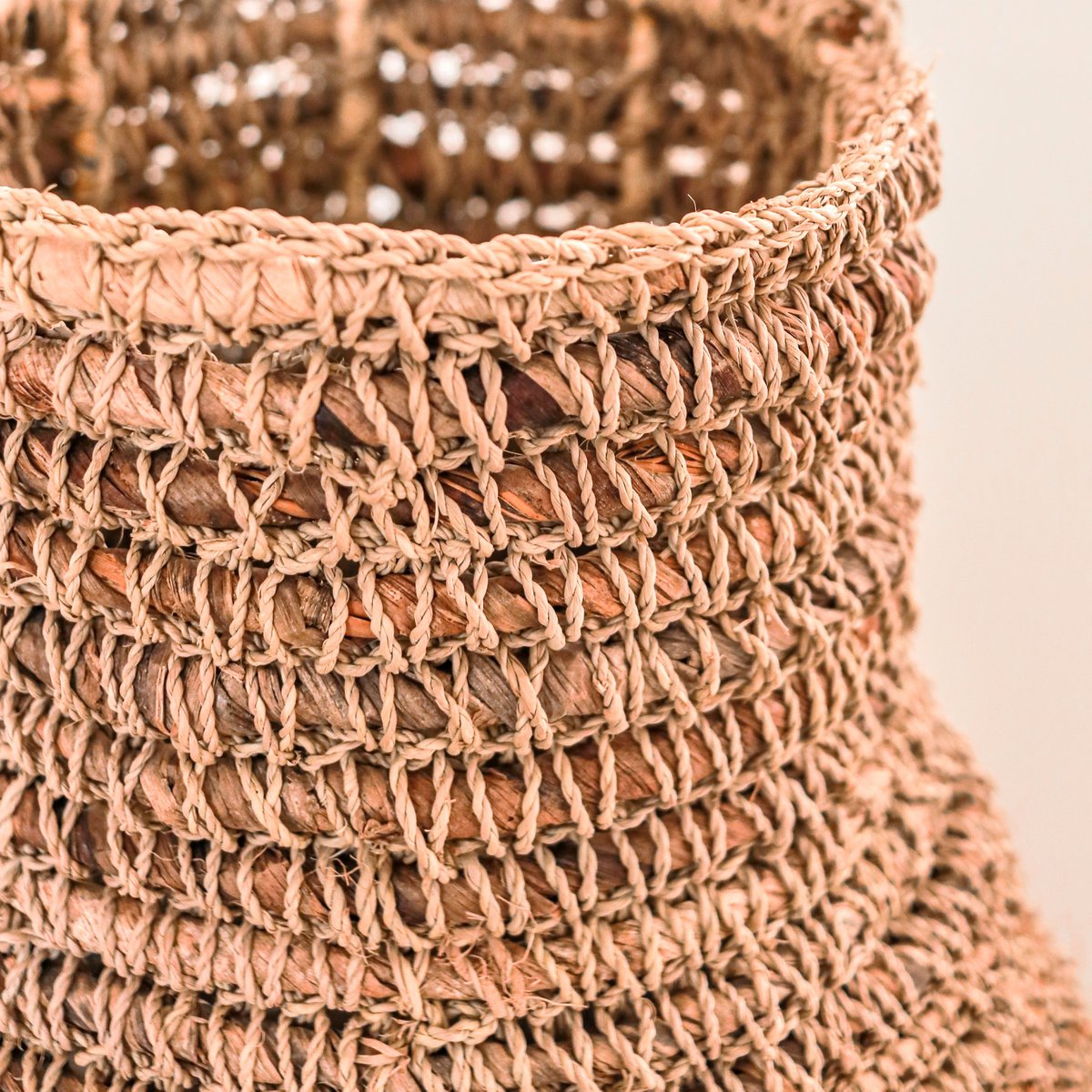 Sakra banana fibre basket vase showcasing artisanal craftsmanship