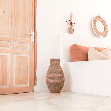 Sakra banana fibre basket vase for hallway or living room styling