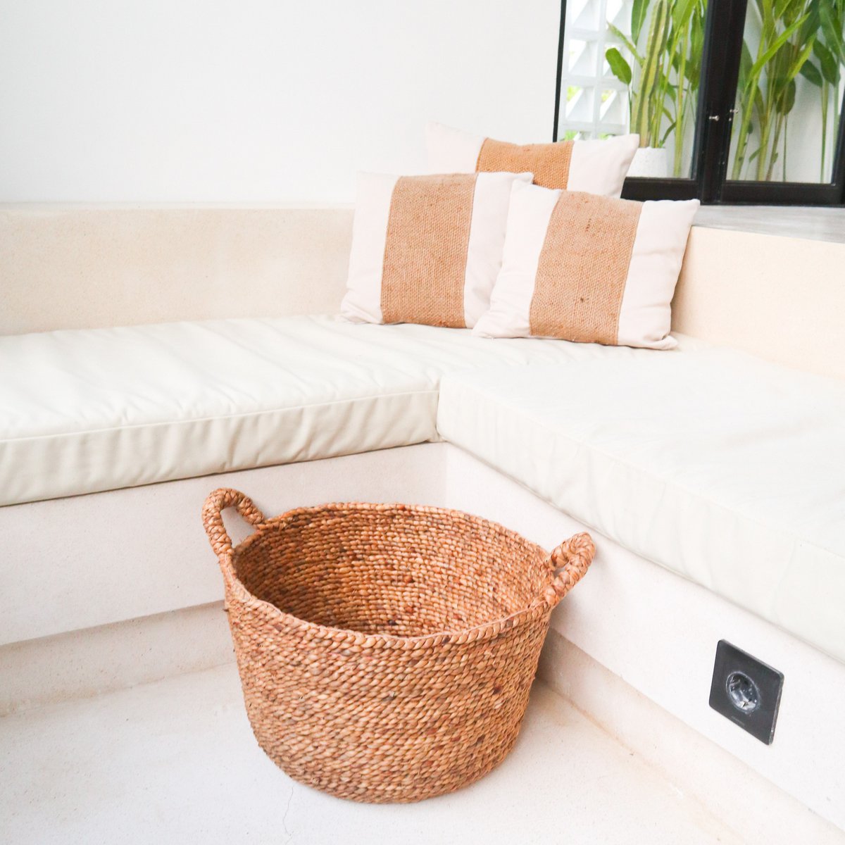 SAMU Basket water hyacinth basket set for blankets or towels storage