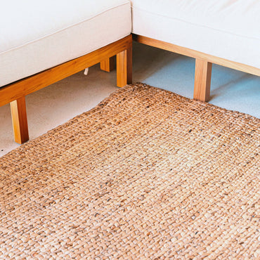 SAWAH water hyacinth rug, rectangular natural rug for dining or bedroom
