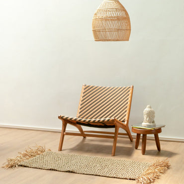 Seagrass Rug with Tassles 120x60 cm Woven Boho Carpet made of Seagrass BARA - CozyVibe.eu
