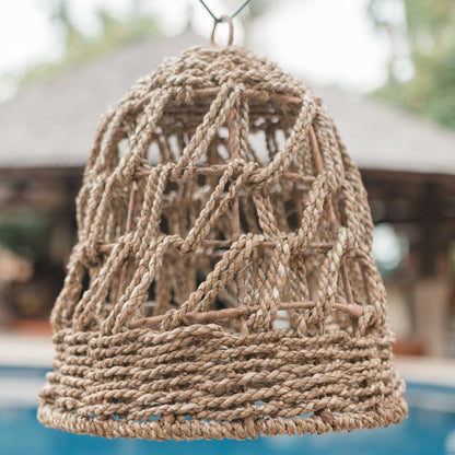 Seagrass Pendant Light PADANG handmade lampshade with woven texture