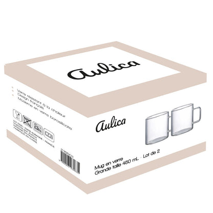 Set of 2 large glass mugs - CozyVibe.eu