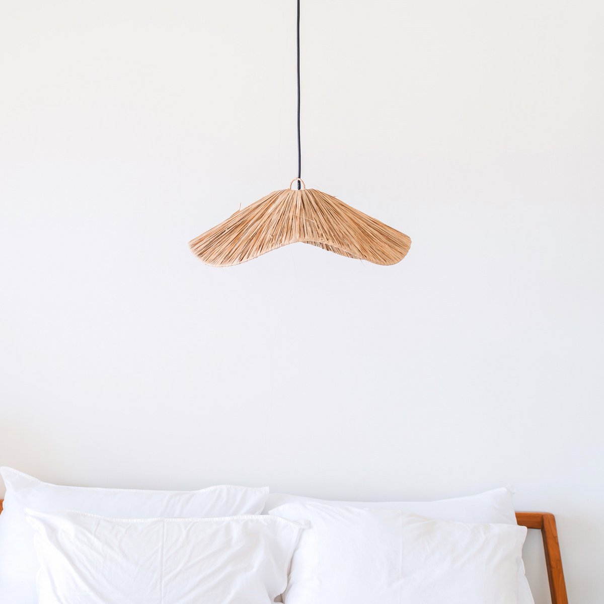 TAMPAH handmade raffia basket lampshade with wide elegant shape