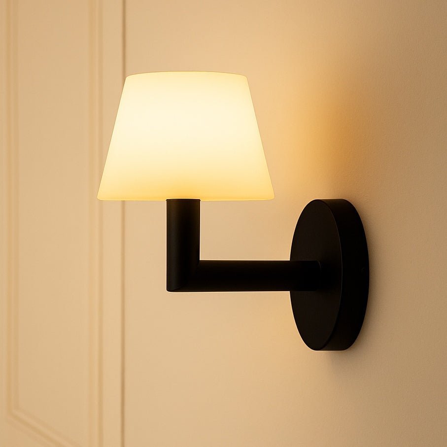 Ted Black – Wooden Rechargeable Wall Lamp – Cordless wooden wall lamp mounted on indoor wall