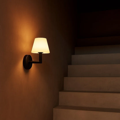 Ted Black – Wooden Rechargeable Wall Lamp – Dimmable wall lamp lighting a modern staircase