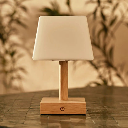 Tommy Light Brown – Wooden Table Lamp | Rechargeable & Dimmable - CozyVibe.eu