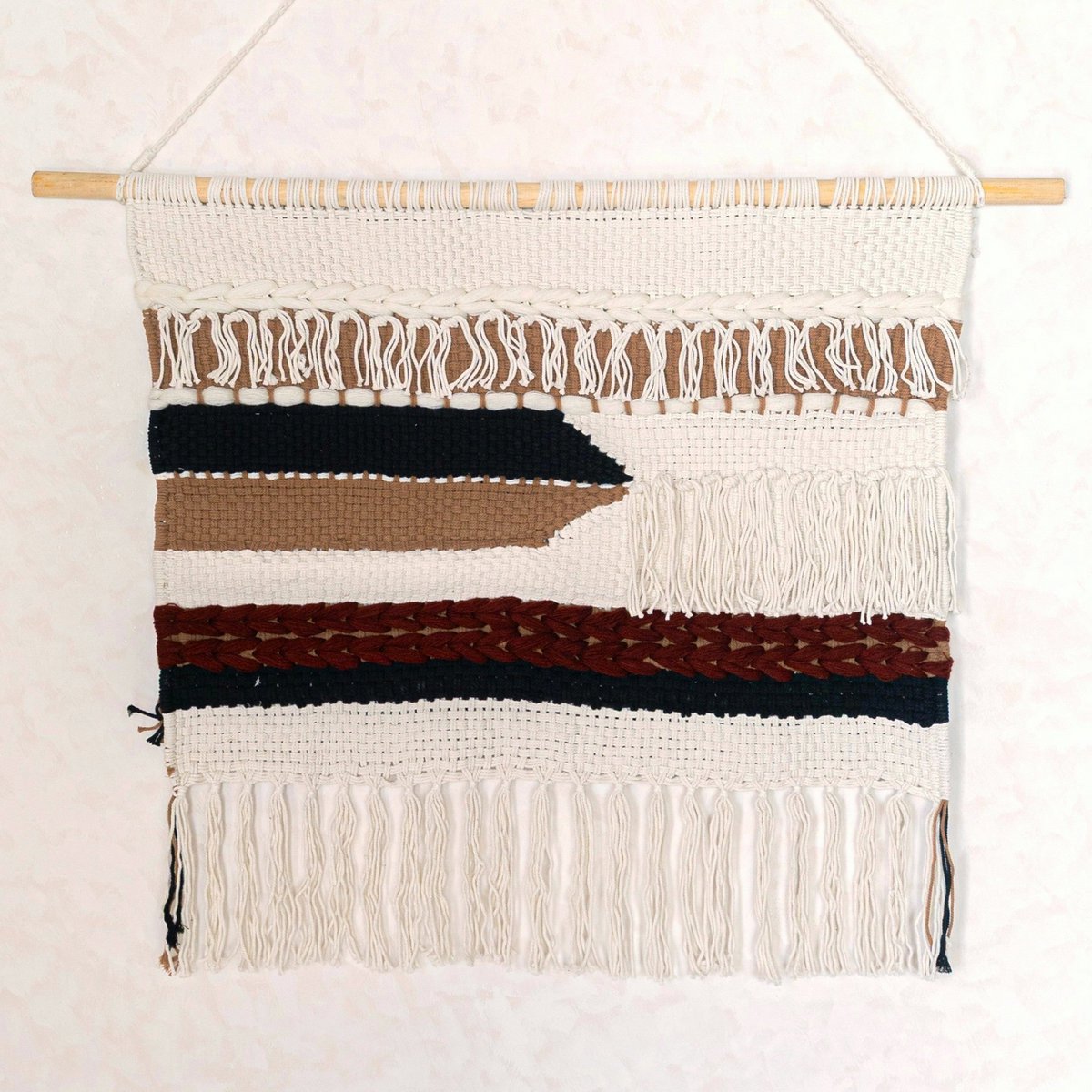 UDARA cotton wall hanging, large handwoven boho decor for living room