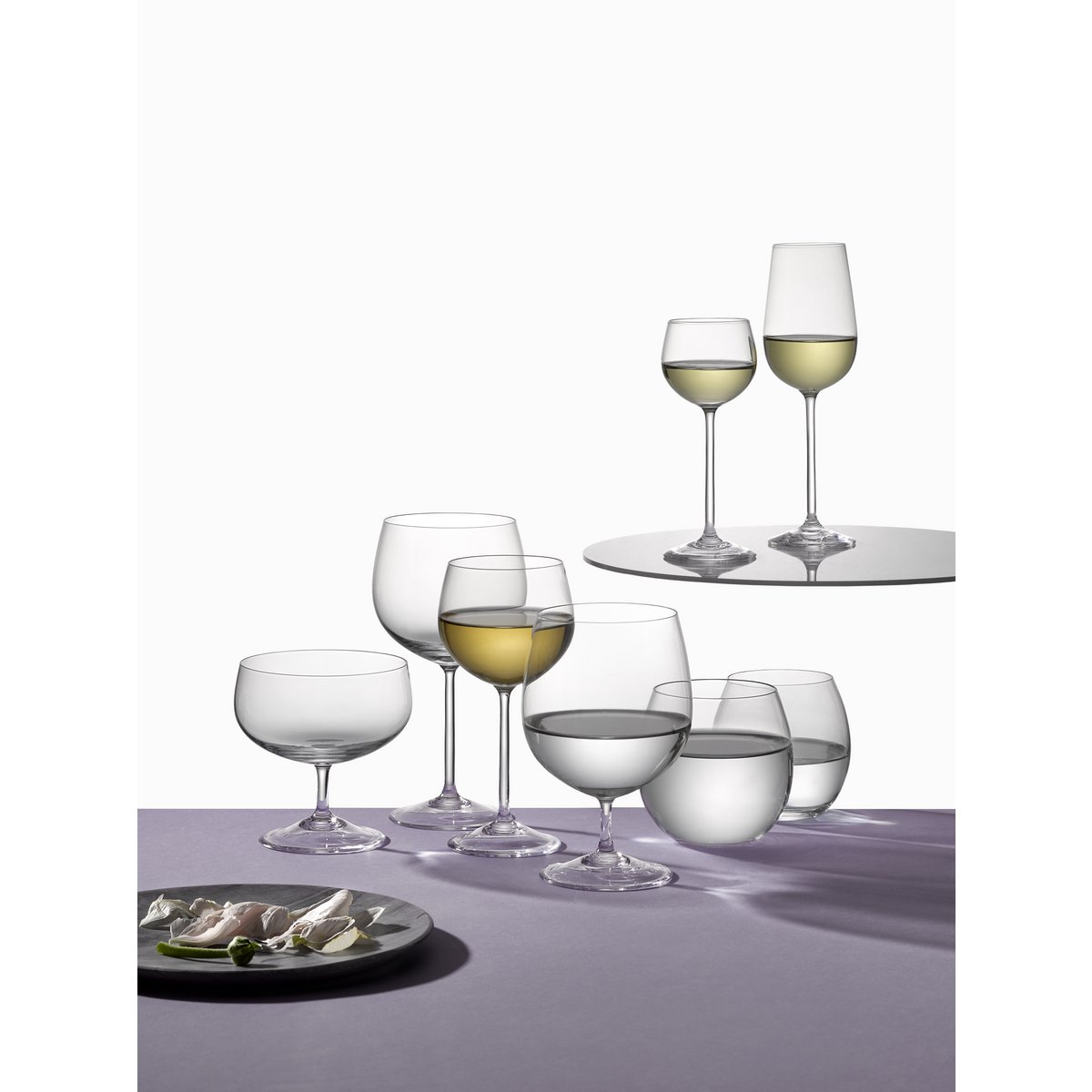 Set van 6 transparante wijnglazen – 19 cm
