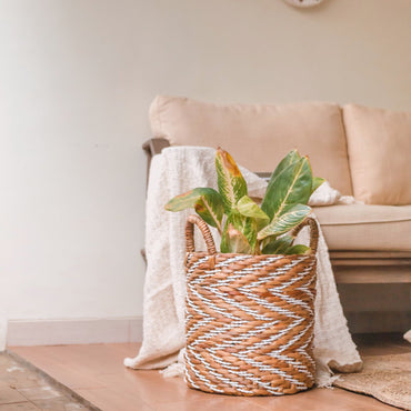 Yalimo water hyacinth basket handmade storage for plants or laundry