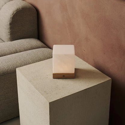 Yce Light Brown Wooden Lamp – Cordless Rechargeable Design - CozyVibe.eu