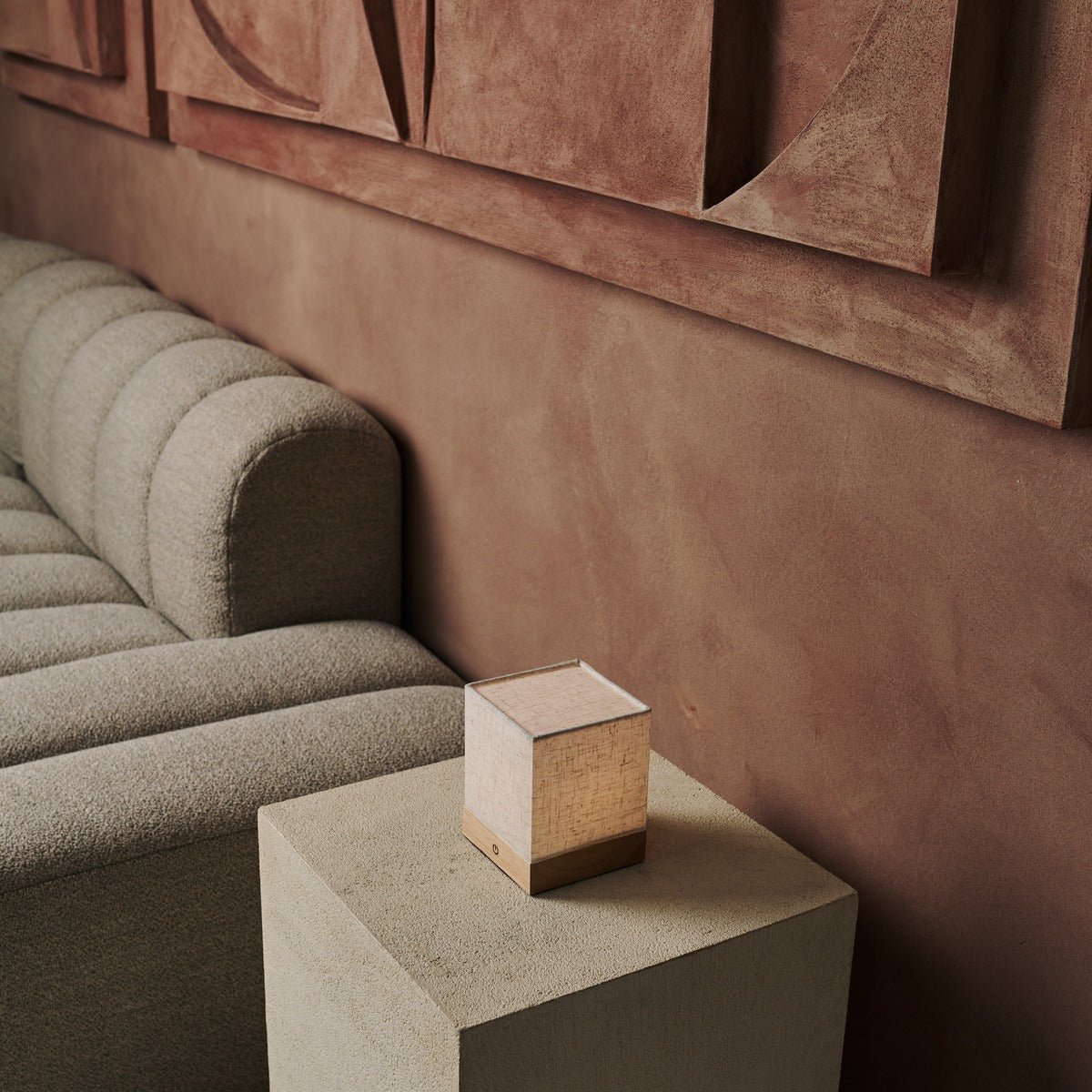 Zano Wireless Lamp – Modern wood and linen lamp for home decor