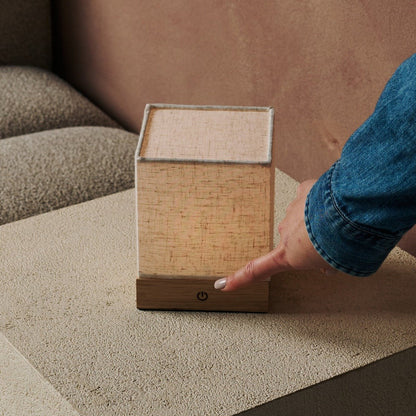 Zano Wireless Lamp – Wood and linen lamp with touch control